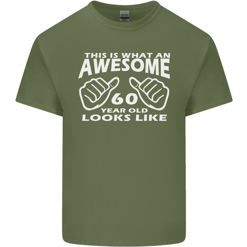 60th Birthday 60 Year Old This Is What Mens Cotton T-Shirt Tee Top Military Green