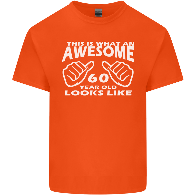 60th Birthday 60 Year Old This Is What Mens Cotton T-Shirt Tee Top Orange
