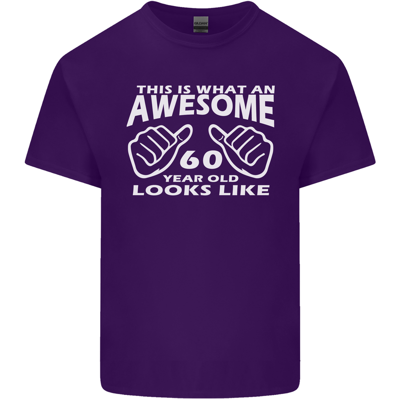 60th Birthday 60 Year Old This Is What Mens Cotton T-Shirt Tee Top Purple