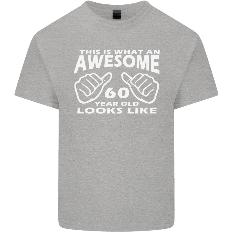 60th Birthday 60 Year Old This Is What Mens Cotton T-Shirt Tee Top Sports Grey