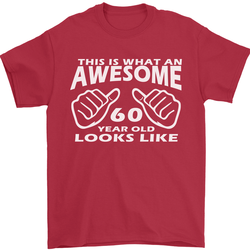 60th Birthday 60 Year Old This Is What Mens T-Shirt 100% Cotton Red