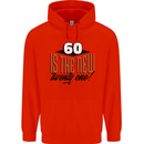 60th Birthday 60 is the New 21 Funny Mens 80% Cotton Hoodie Bright Red