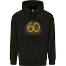 60th Birthday Neon Lights 60 Year Old Mens 80% Cotton Hoodie Black