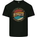 60th Birthday  Vintage Made In 1963 Mens Cotton T-Shirt Tee Top Black