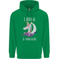 6 Year Old Birthday Magical Unicorn 6th Childrens Kids Hoodie Irish Green