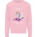 6 Year Old Birthday Magical Unicorn 6th Kids Sweatshirt Jumper Light Pink
