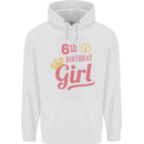 6th Birthday Girl 6 Year Old Princess Childrens Kids Hoodie White