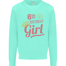 6th Birthday Girl 6 Year Old Princess Kids Sweatshirt Jumper Peppermint
