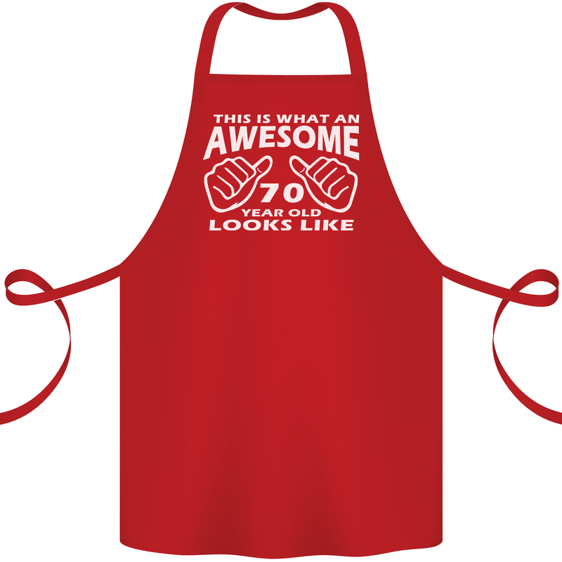 70th Birthday 70 Year Old This Is What Cotton Apron 100% Organic Red