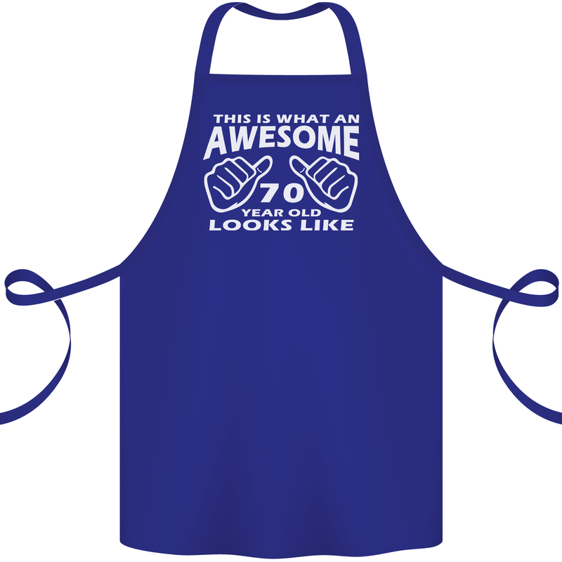 70th Birthday 70 Year Old This Is What Cotton Apron 100% Organic Royal Blue
