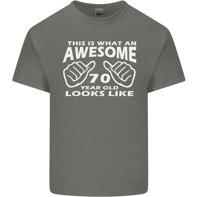 70th Birthday 70 Year Old This Is What Mens Cotton T-Shirt Tee Top Charcoal