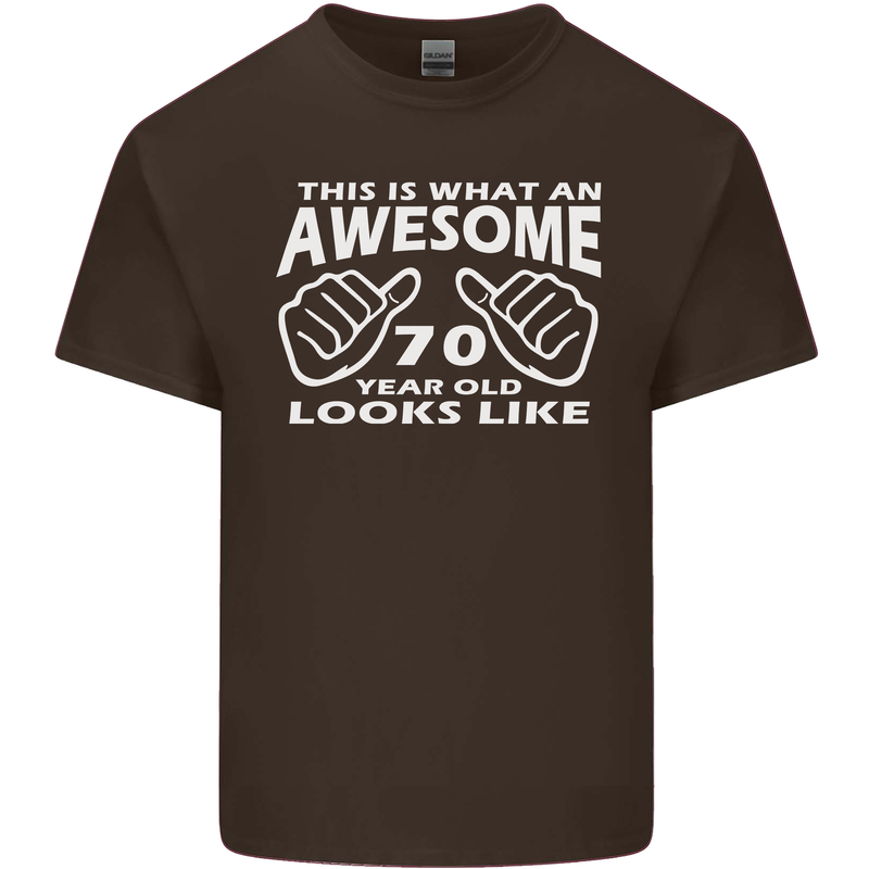 70th Birthday 70 Year Old This Is What Mens Cotton T-Shirt Tee Top Dark Chocolate