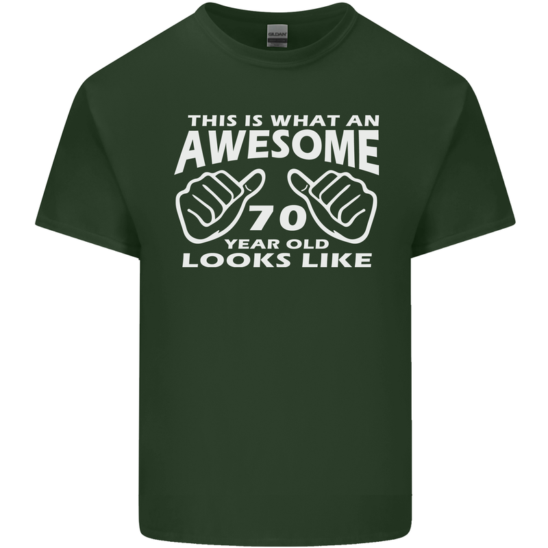 70th Birthday 70 Year Old This Is What Mens Cotton T-Shirt Tee Top Forest Green
