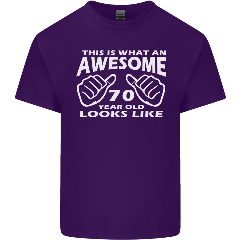 70th Birthday 70 Year Old This Is What Mens Cotton T-Shirt Tee Top Purple