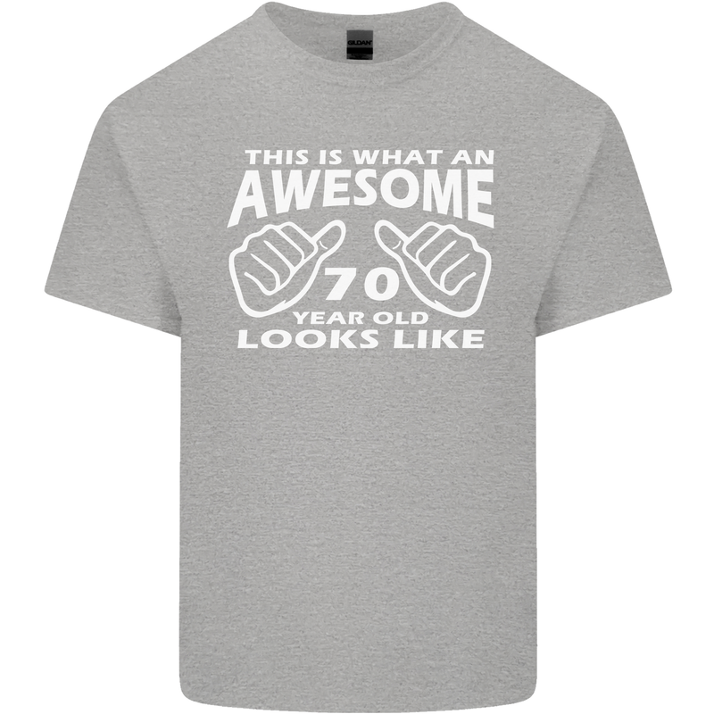 70th Birthday 70 Year Old This Is What Mens Cotton T-Shirt Tee Top Sports Grey
