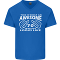 70th Birthday 70 Year Old This Is What Mens V-Neck Cotton T-Shirt Royal Blue
