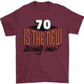 70th Birthday 70 is the New 21 Funny Mens T-Shirt 100% Cotton Maroon