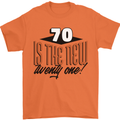70th Birthday 70 is the New 21 Funny Mens T-Shirt 100% Cotton Orange