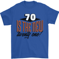 70th Birthday 70 is the New 21 Funny Mens T-Shirt 100% Cotton Royal Blue