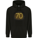 70th Birthday Neon Lights 70 Year Old Mens 80% Cotton Hoodie Black