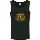 70th Birthday Neon Lights 70 Year Old Mens Vest Tank Top Black