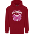 7 Year Old Birthday Butterfly 7th Childrens Kids Hoodie Red