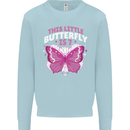 7 Year Old Birthday Butterfly 7th Kids Sweatshirt Jumper Light Blue