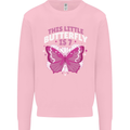 7 Year Old Birthday Butterfly 7th Kids Sweatshirt Jumper Light Pink