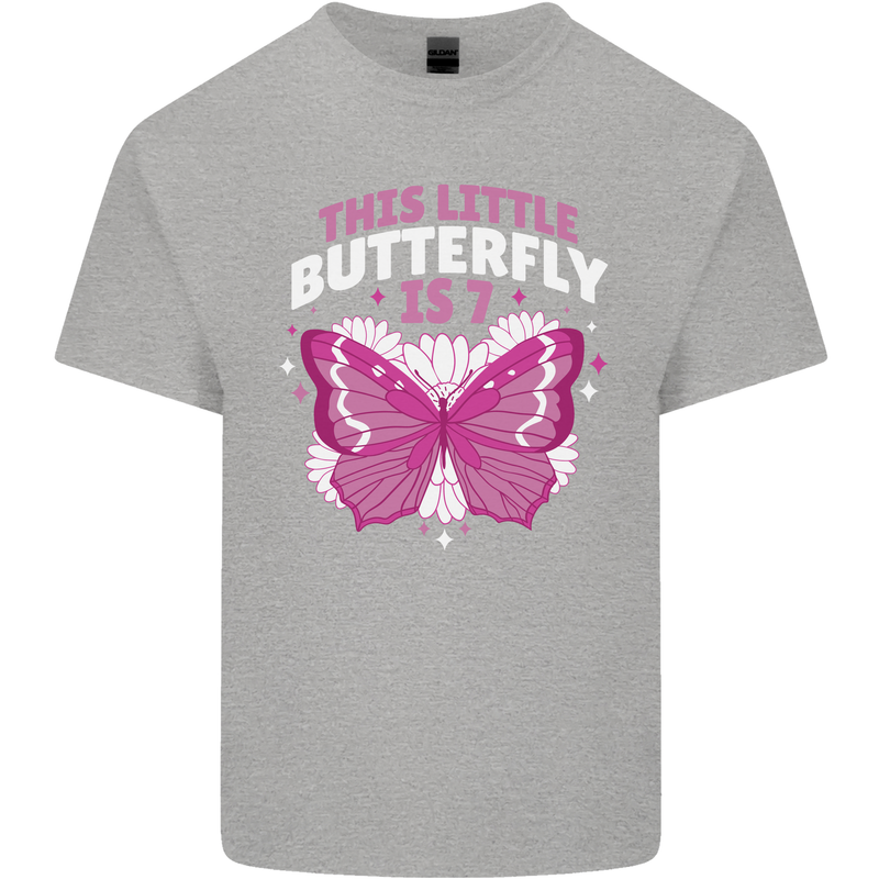 7 Year Old Birthday Butterfly 7th Kids T-Shirt Childrens Sports Grey