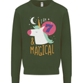 7 Year Old Birthday Girl Magical Unicorn 7th Kids Sweatshirt Jumper Forest Green