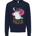 7 Year Old Birthday Girl Magical Unicorn 7th Kids Sweatshirt Jumper Navy Blue