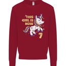 7 Year Old Birthday Girl Magical Unicorn 7th Kids Sweatshirt Jumper Red