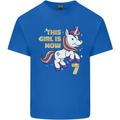 7 Year Old Birthday Girl Magical Unicorn 7th Kids T-Shirt Childrens Royal Blue