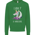 7 Year Old Birthday Magical Unicorn 7th Kids Sweatshirt Jumper Irish Green