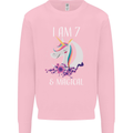 7 Year Old Birthday Magical Unicorn 7th Kids Sweatshirt Jumper Light Pink