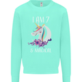 7 Year Old Birthday Magical Unicorn 7th Kids Sweatshirt Jumper Peppermint
