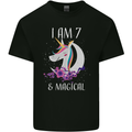 7 Year Old Birthday Magical Unicorn 7th Kids T-Shirt Childrens Black