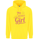 7th Birthday Girl 7 Year Old Princess Childrens Kids Hoodie Yellow