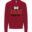 80th Birthday 80 is the New 21 Funny Kids Sweatshirt Jumper Red