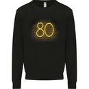 80th Birthday Neon Lights 80 Year Old Mens Sweatshirt Jumper Black