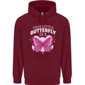 8 Year Old Birthday Butterfly 8th Childrens Kids Hoodie Maroon
