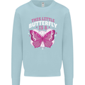 8 Year Old Birthday Butterfly 8th Kids Sweatshirt Jumper Light Blue