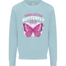 8 Year Old Birthday Butterfly 8th Kids Sweatshirt Jumper Light Blue