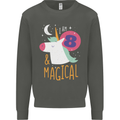 8 Year Old Birthday Girl Magical Unicorn 8th Kids Sweatshirt Jumper Storm Grey