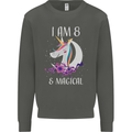 8 Year Old Birthday Magical Unicorn 8th Kids Sweatshirt Jumper Storm Grey
