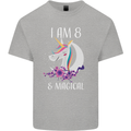 8 Year Old Birthday Magical Unicorn 8th Kids T-Shirt Childrens Sports Grey