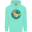 8th Birthday Dinosaur T-Rex 8 Year Old Childrens Kids Hoodie Peppermint