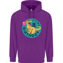 8th Birthday Dinosaur T-Rex 8 Year Old Childrens Kids Hoodie Purple