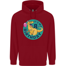 8th Birthday Dinosaur T-Rex 8 Year Old Childrens Kids Hoodie Red