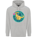 8th Birthday Dinosaur T-Rex 8 Year Old Childrens Kids Hoodie Sports Grey